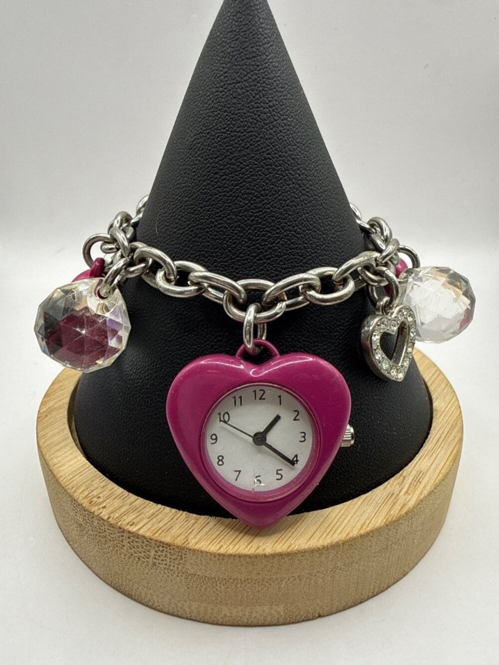 Vintage Gymboree Y2K Heart Charm Watch Bracelet Pink Coquette McBling Core